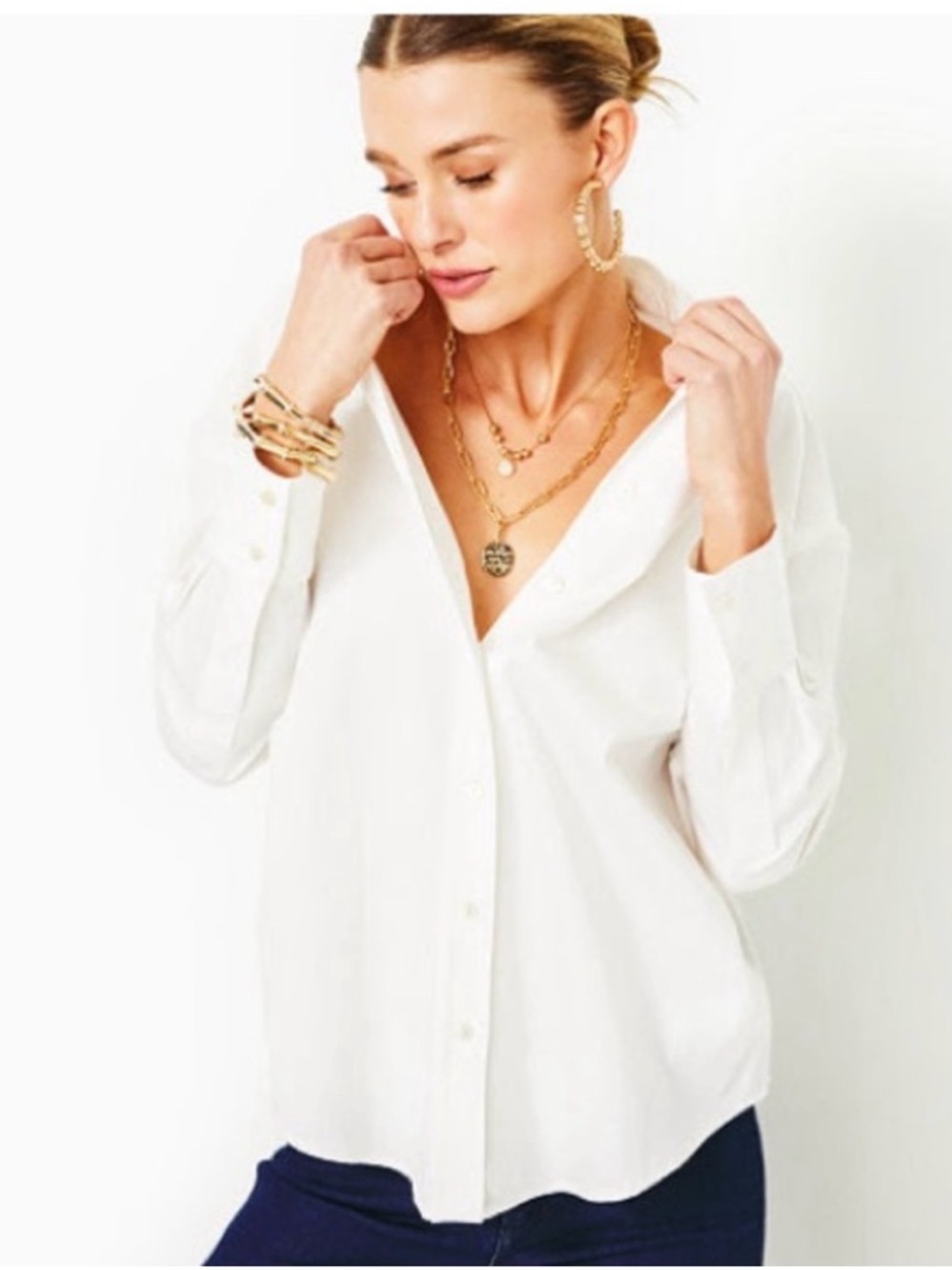 Lilly Pulitzer the Stevey relaxed button down blouse, size S